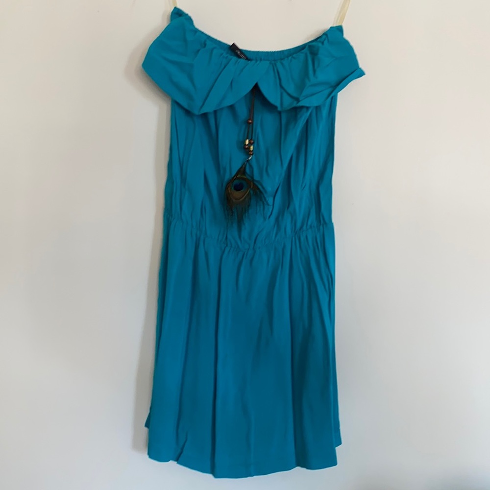 Ali & Kris strapless turquoise mini dress